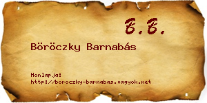 Böröczky Barnabás névjegykártya