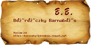 Böröczky Barnabás névjegykártya