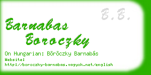 barnabas boroczky business card