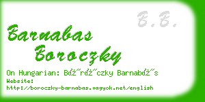 barnabas boroczky business card